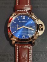 Best Quality Replica Panerai Blue Face Brown Leather Strap Watch 